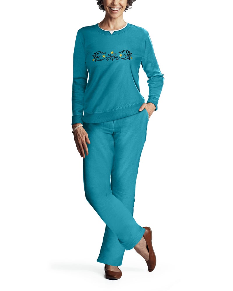Pembrook Womens Sweat Suits Two-Piece - Ladies Sweatsuits Sets | Embroidered Fleece Sets for Women 2 Piece | Sweat Outfits for Older Women - Image 1